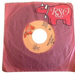 RSO Vinyl Record with Sleeve 45 Player Baby Come Back 1977 single